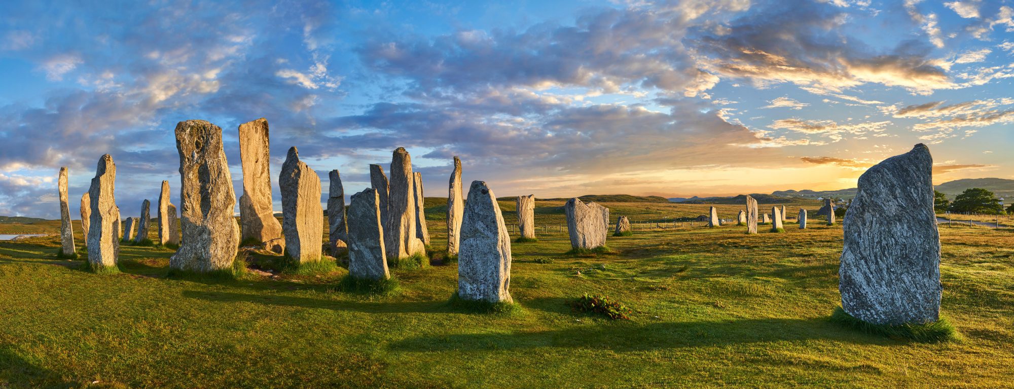 Panorama Of Calanais Standing Stones Central Stone Circle Erected Between 2900 2600bc, Scotland