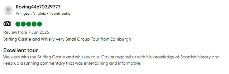 Calum Excellent Tour